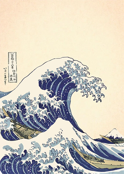 Vintage great wave off Kanagawa Poster