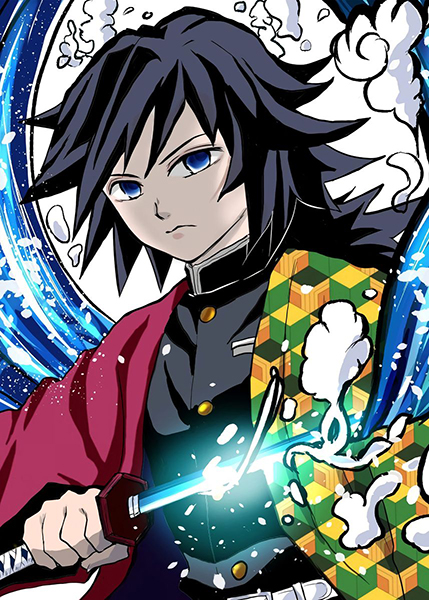 Water Hashira Giyu Tomioka Kimetsu no Yaiba Poster