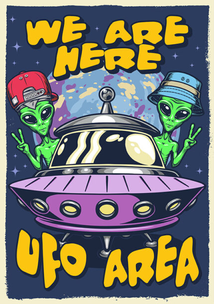 We are here UFO Poster
