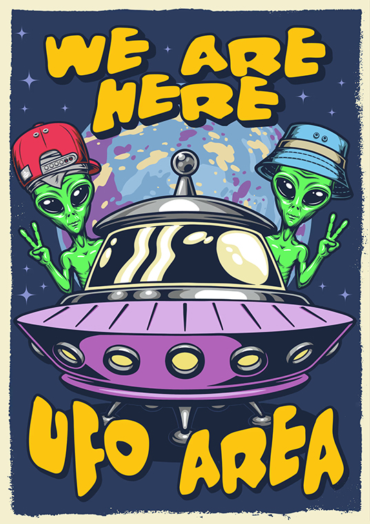 We are here UFO Poster