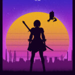 Weight of the world Neon Evengelion Retro Poster