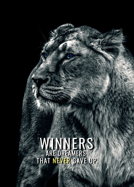 Winners are Dreamers animal motivational Poster