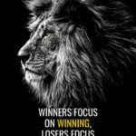 Winners focus on winning animal motivational Poster