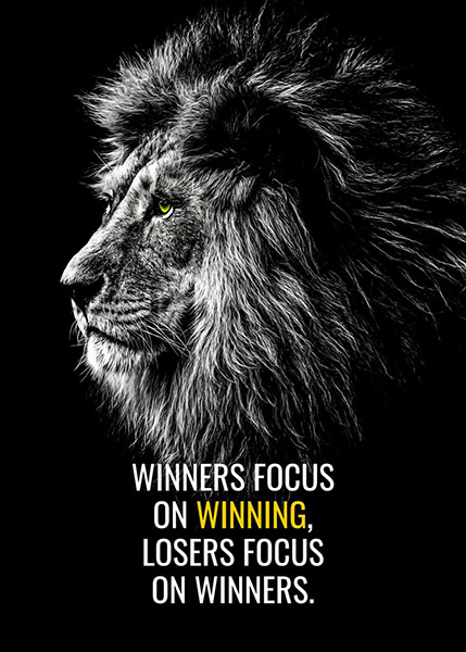 Winners focus on winning animal motivational Poster