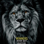 Winners never quit animal motivational Poster