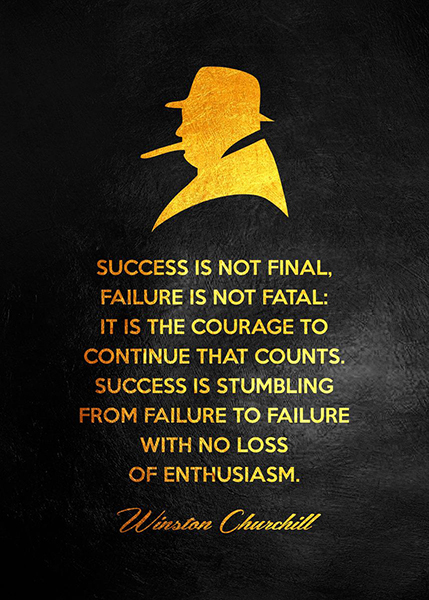 Winston Churchill Success is not final Failure is not fatal Poster