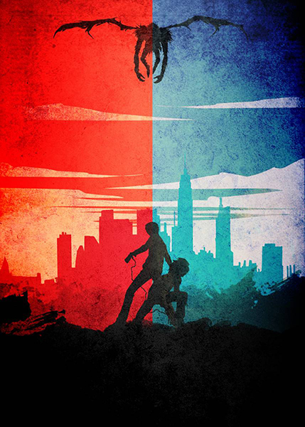 Yagami Vs L Death Note Minimalist anime Poster