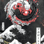 Yin yang Axolotl Kanagawa Poster