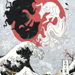 Yin yang wolf great wave Poster