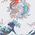 Ying Yang Koi fish Japanese Poster
