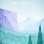 Yosemite National Park California Minimalist Travel Poster