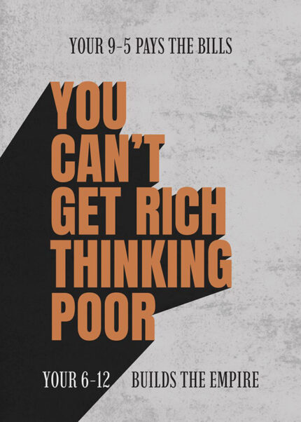 You can't get rich thinking poor motivational Quote Poster