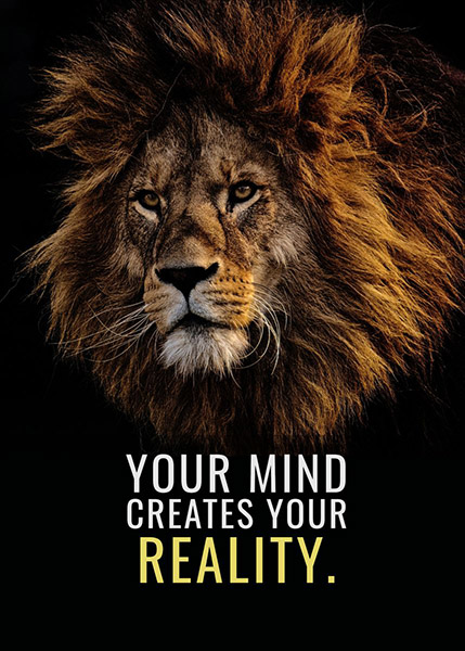 Your Mind creates your reality animal motivational Poster