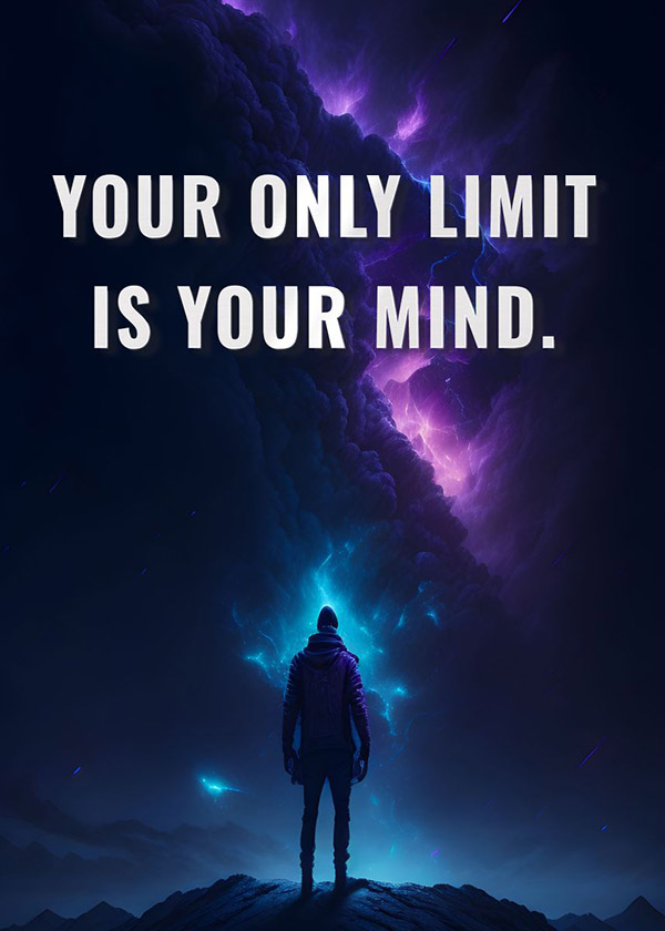 Your only limit is your mind motivational Quote Poster