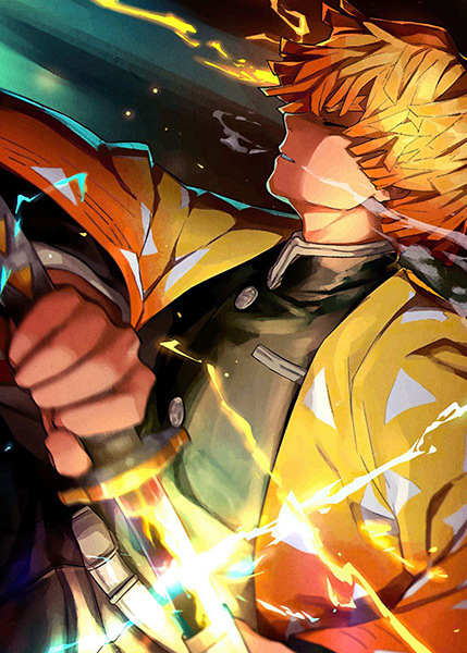 Zenitsu Agatsuma Kimetsu no Yaiba Poster