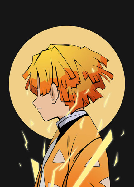 Zenitsu Demon Slayer minimal anime Poster
