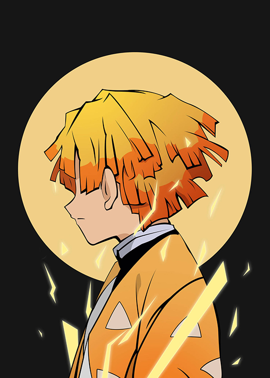 Zenitsu Demon Slayer minimal anime Poster